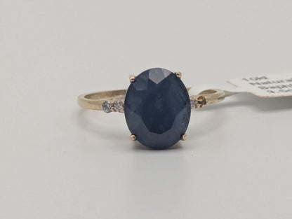 10k Yellow Gold Appraised! Oval Sapphire Diamond Promise Wedding Ring