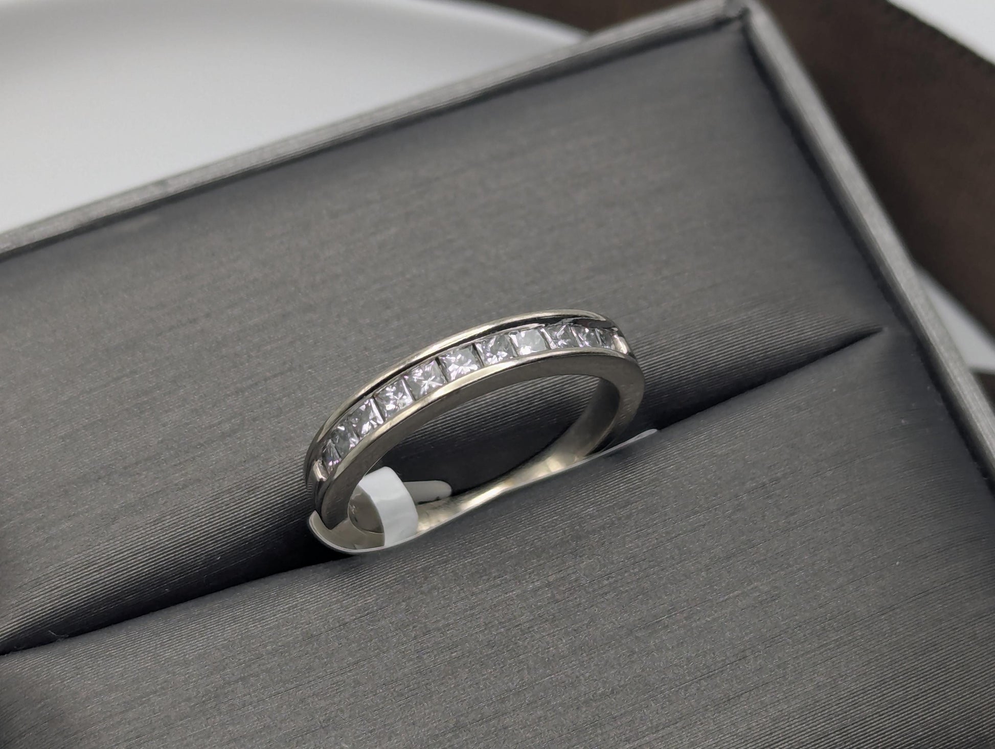 14k White Gold Diamond 0.35 ctw Channel Set Half Wedding Band Anniversary Ring