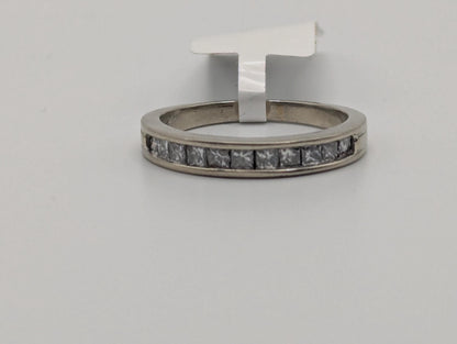 14k White Gold Diamond 0.35 ctw Channel Set Half Wedding Band Anniversary Ring