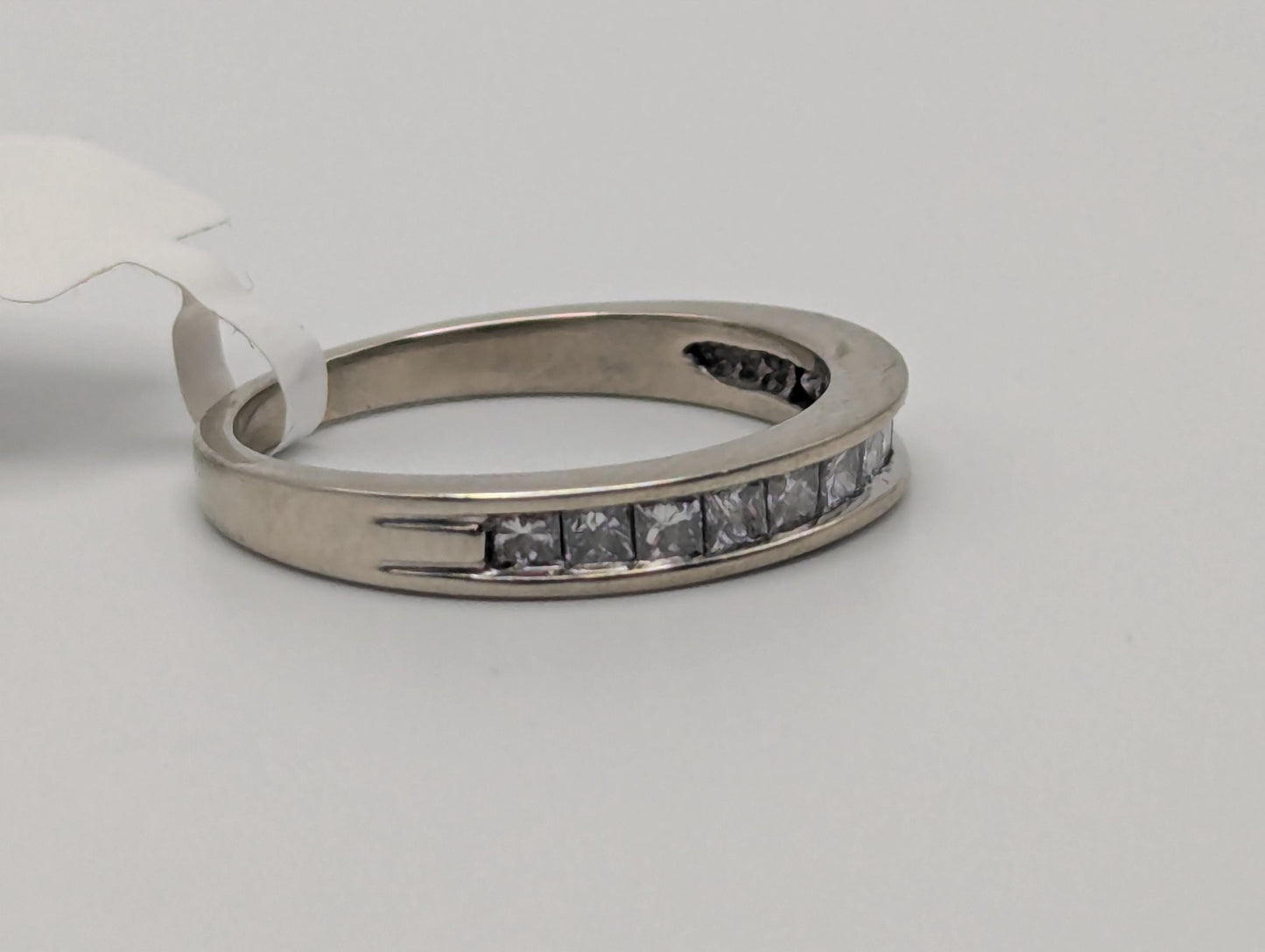 14k White Gold Diamond 0.35 ctw Channel Set Half Wedding Band Anniversary Ring