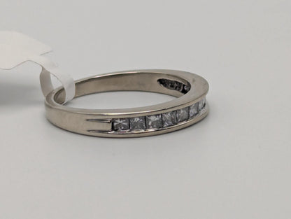 14k White Gold Diamond 0.35 ctw Channel Set Half Wedding Band Anniversary Ring