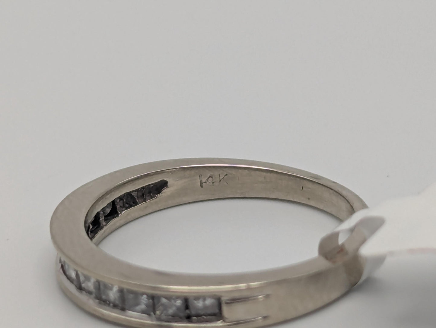 14k White Gold Diamond 0.35 ctw Channel Set Half Wedding Band Anniversary Ring