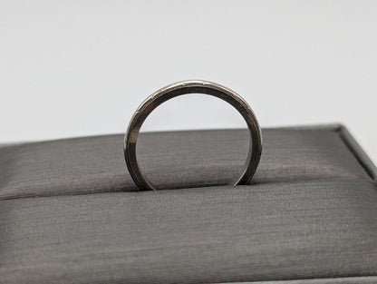 White Gold 18k 2mm JR Woods Etched Design Wedding Band Anniversary Unisex Band Ring