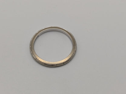 White Gold 18k 2mm JR Woods Etched Design Wedding Band Anniversary Unisex Band Ring