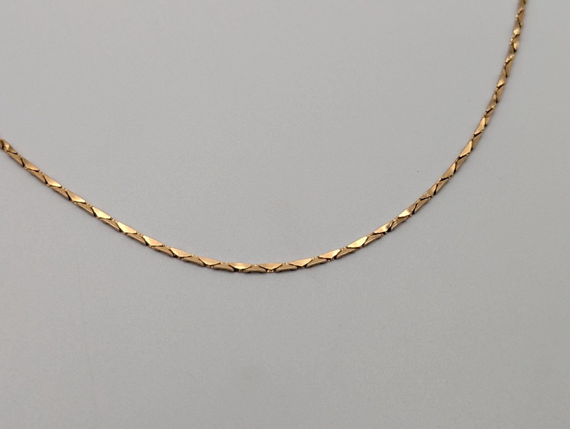 14k Yellow Solid Gold ITALY Triangle Link Chain Necklace Speciality Link Chain 24"