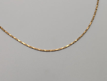 14k Yellow Solid Gold ITALY Triangle Link Chain Necklace Speciality Link Chain 24"