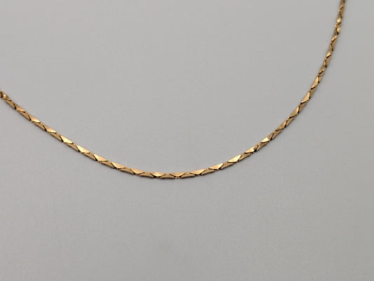 14k Yellow Solid Gold ITALY Triangle Link Chain Necklace Speciality Link Chain 24"