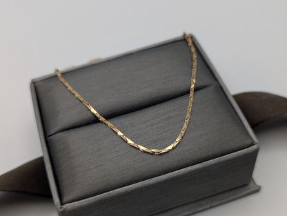 14k Yellow Solid Gold ITALY Triangle Link Chain Necklace Speciality Link Chain 24"
