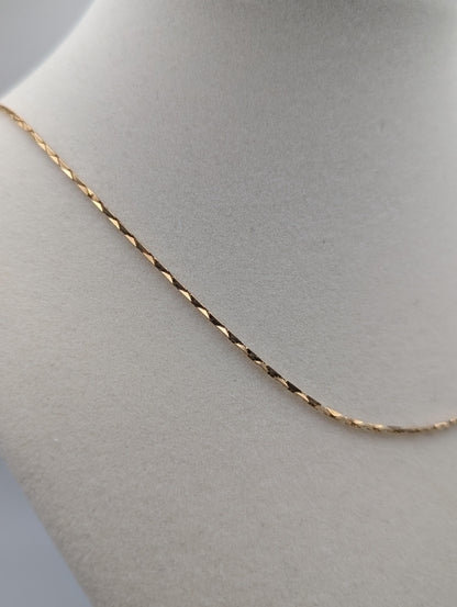 14k Yellow Solid Gold ITALY Triangle Link Chain Necklace Speciality Link Chain 24"