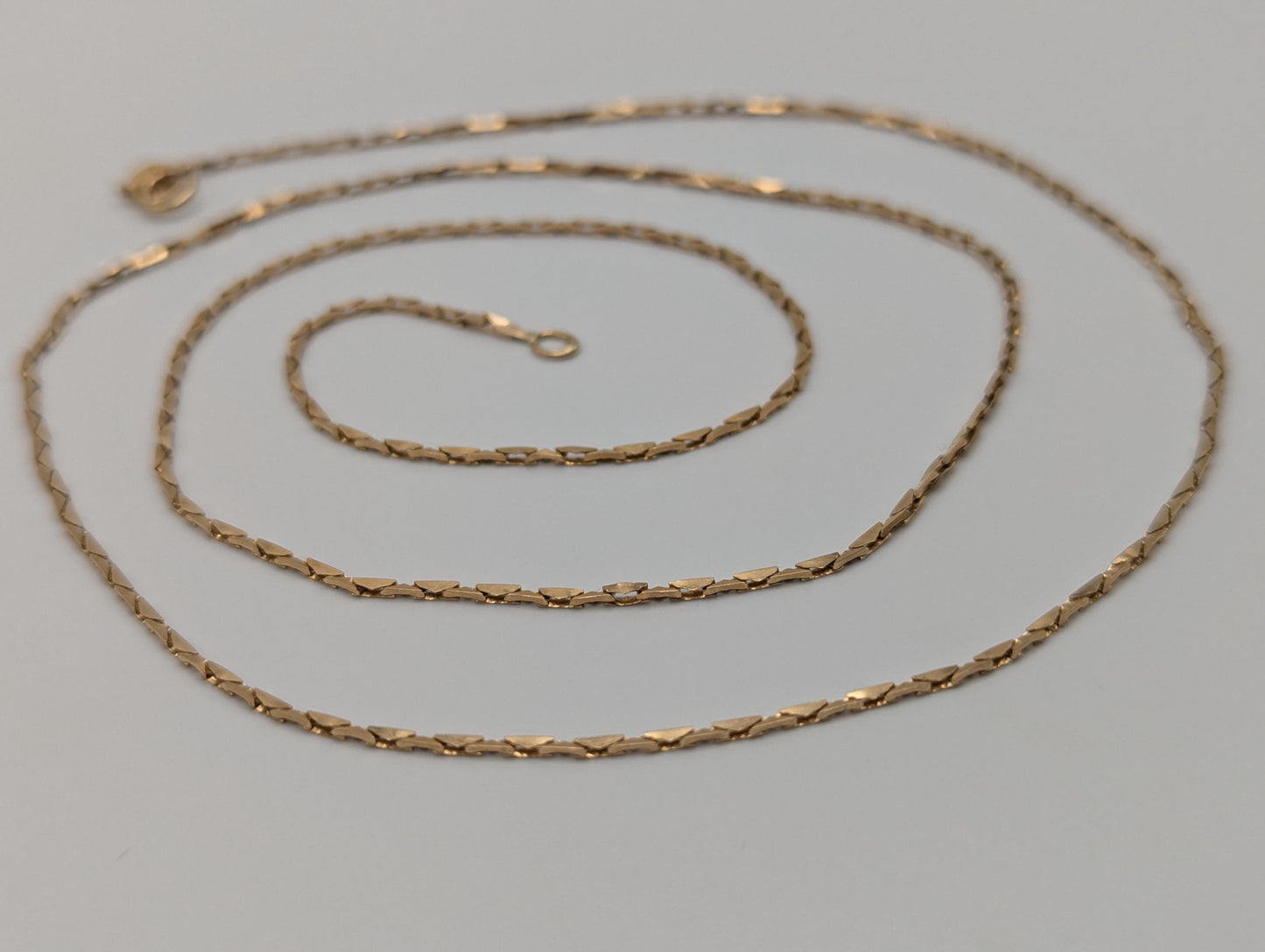 14k Yellow Solid Gold ITALY Triangle Link Chain Necklace Speciality Link Chain 24"