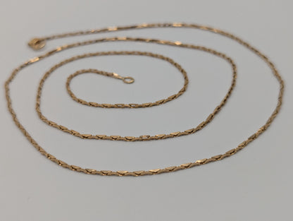 14k Yellow Solid Gold ITALY Triangle Link Chain Necklace Speciality Link Chain 24"
