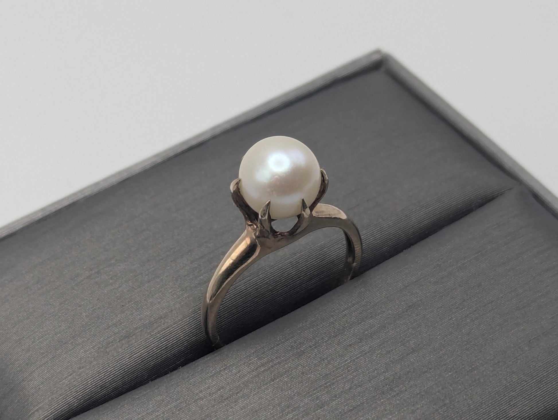 10k Vintage Yellow Gold Victorian Pearl Ring Cocktail Ring