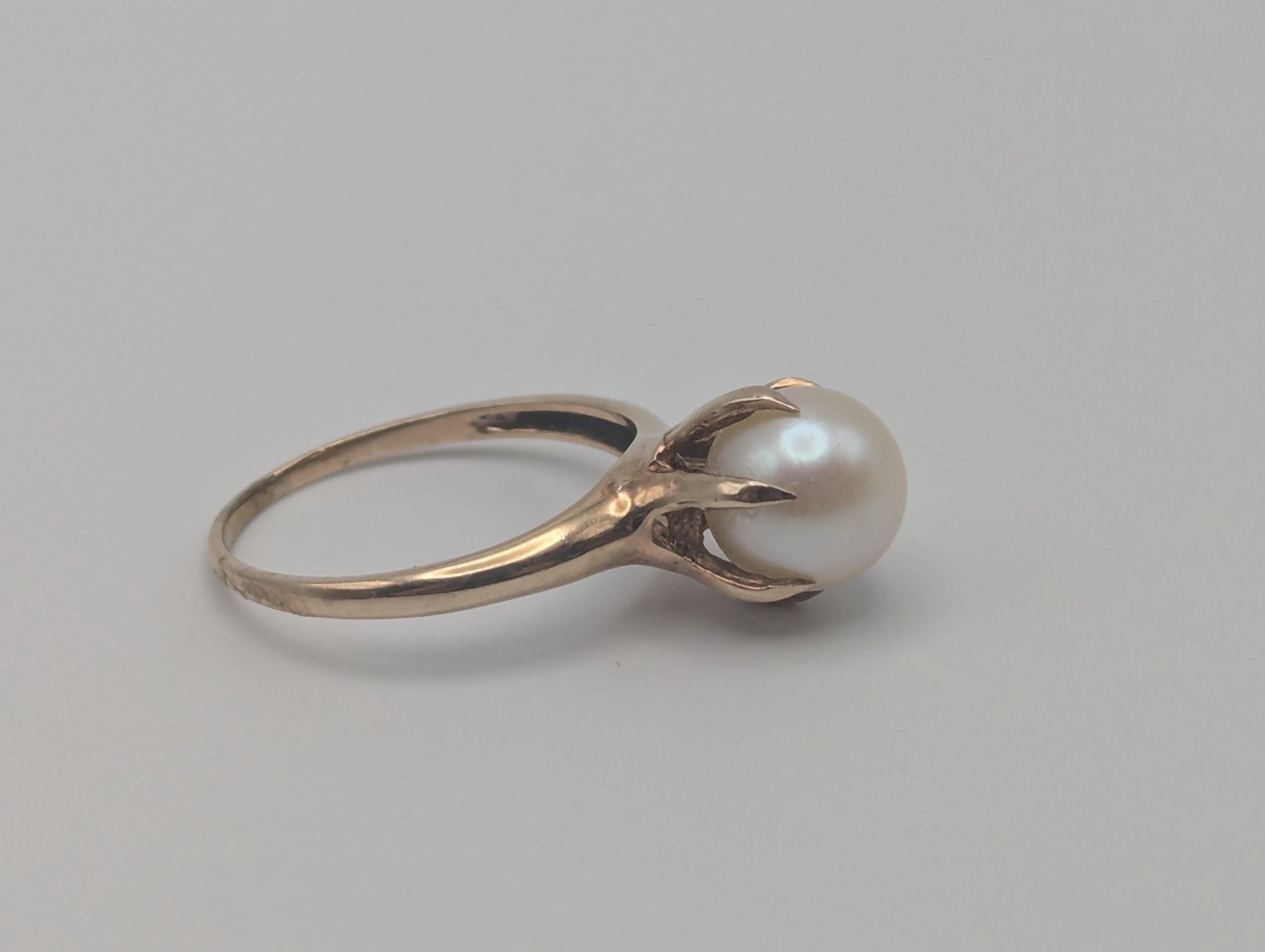 10k Vintage Yellow Gold Victorian Pearl Ring Cocktail Ring