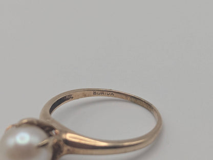 10k Vintage Yellow Gold Victorian Pearl Ring Cocktail Ring