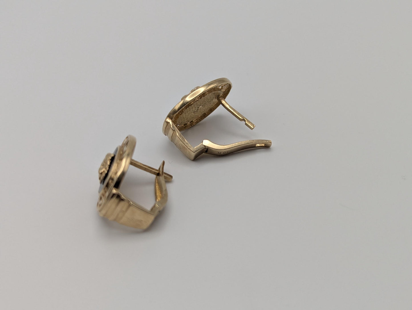 10k Vintage Versace Medusa Gold w Onyx Men's Cuff Links Greek Key