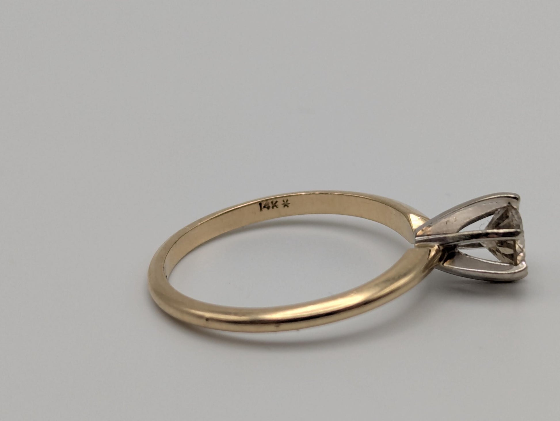 14k Yellow Gold Diamond 0.5 ct Solitaire Ring Wedding Band Promise Ring Engagement Ring