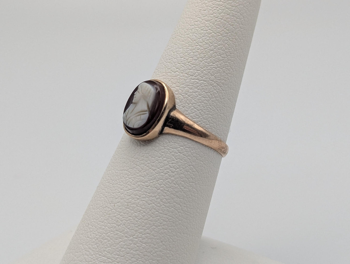 Antique 10k Gold Carnelian Cameo Ring Victorian Ring Cameo Statement Pinky Ring