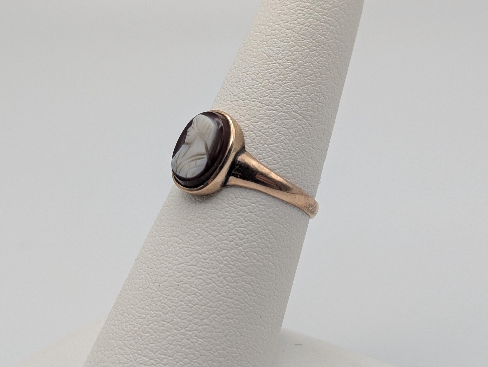 Antique 10k Gold Carnelian Cameo Ring Victorian Ring Cameo Statement Pinky Ring