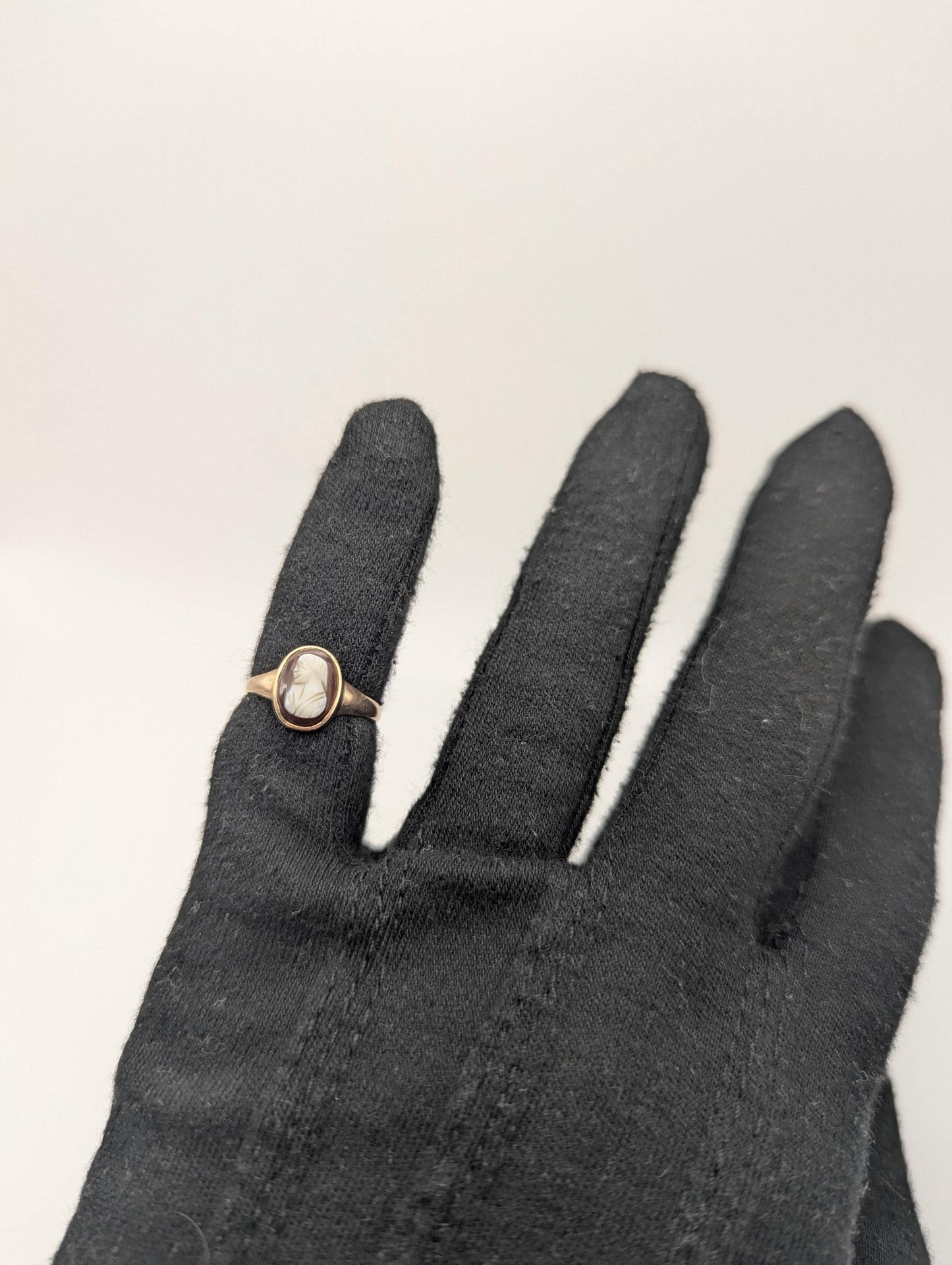 Antique 10k Gold Carnelian Cameo Ring Victorian Ring Cameo Statement Pinky Ring