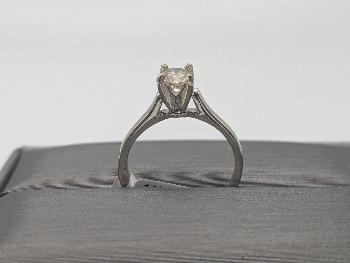 14k White Gold APPRAISED 0.5 ct Diamond Solitare Engagement Wedding Promise Ring