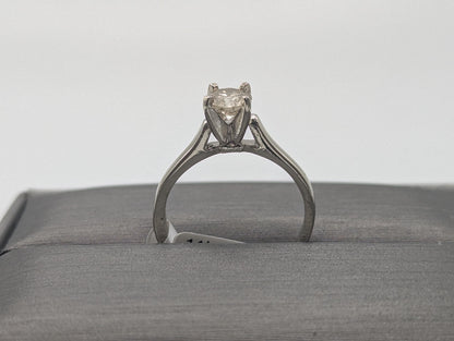 14k White Gold APPRAISED 0.5 ct Diamond Solitare Engagement Wedding Promise Ring