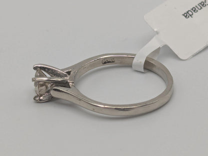 14k White Gold APPRAISED 0.5 ct Diamond Solitare Engagement Wedding Promise Ring