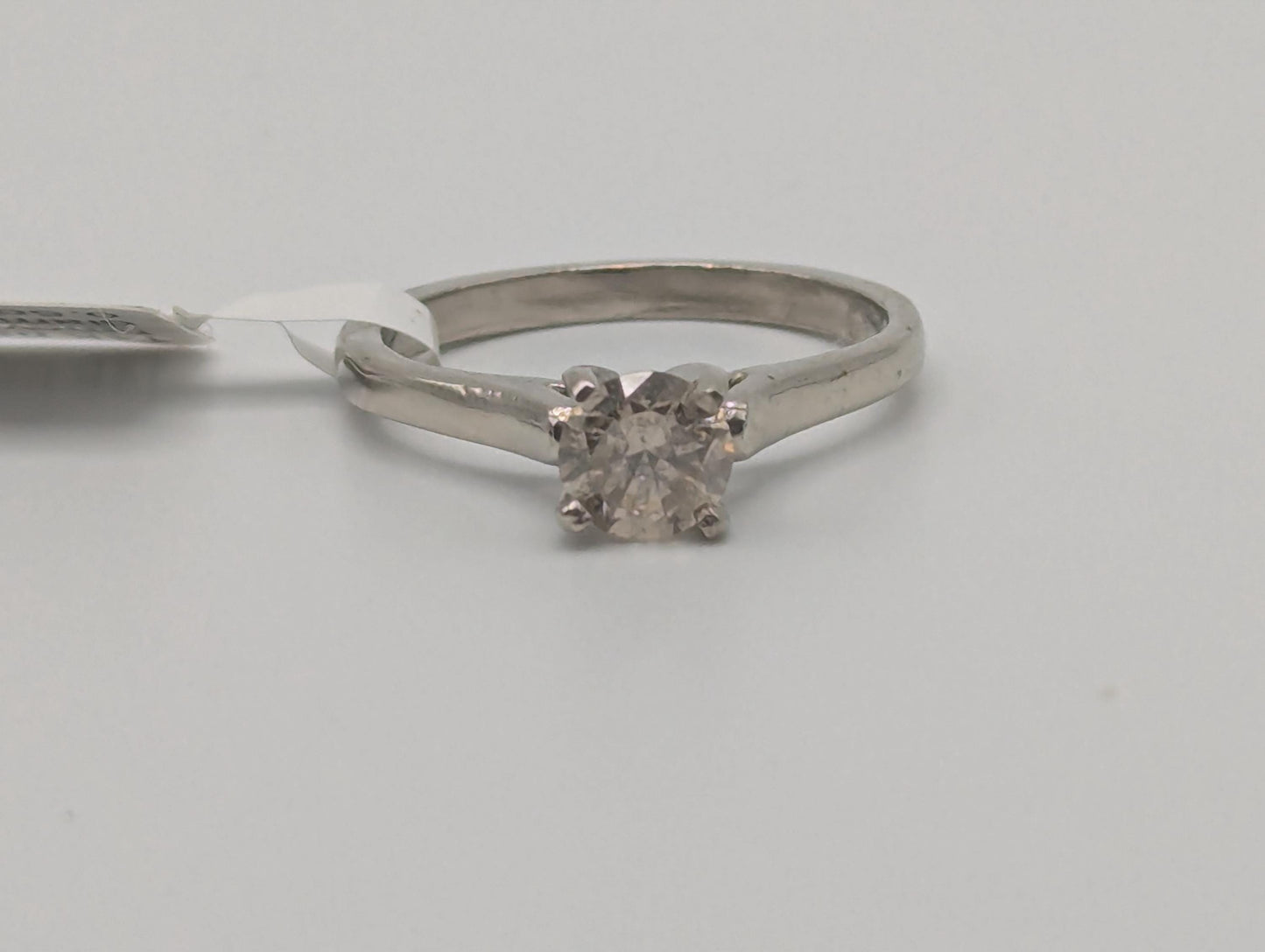 14k White Gold APPRAISED 0.5 ct Diamond Solitare Engagement Wedding Promise Ring