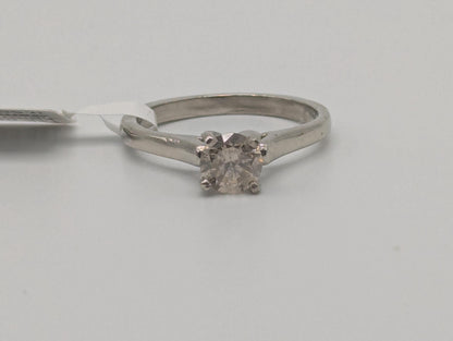 14k White Gold APPRAISED 0.5 ct Diamond Solitare Engagement Wedding Promise Ring