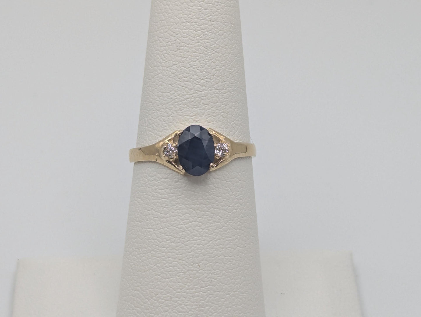 10k Yellow Gold Appraised Natural 1ct Sapphire Diamond Promise Wedding Ring Band