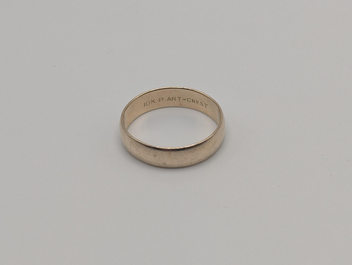 10k Yellow Gold Mens Art- Crest Wedding Ring 5mm Vintage Wedding Ring