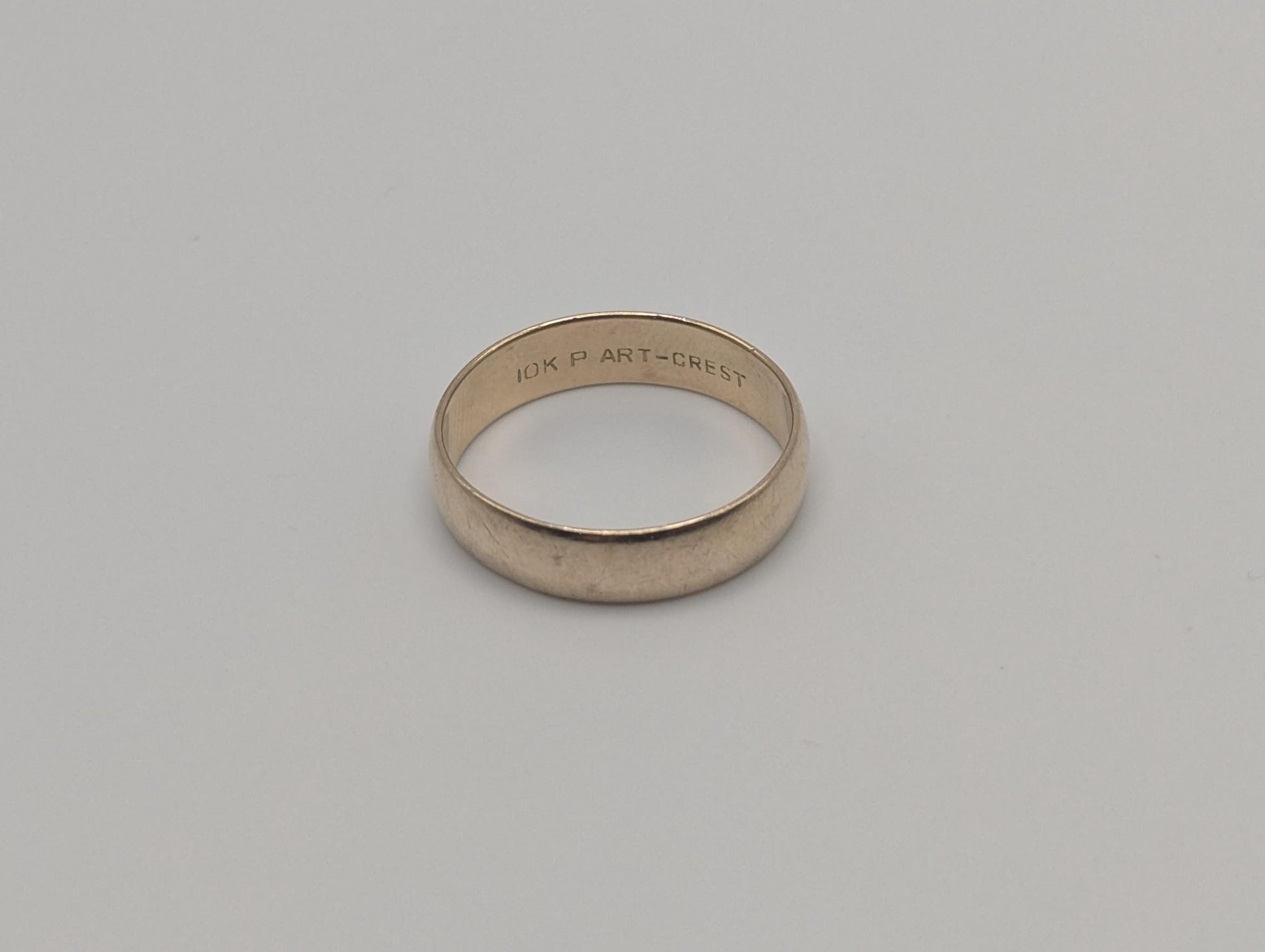 10k Yellow Gold Mens Art- Crest Wedding Ring 5mm Vintage Wedding Ring