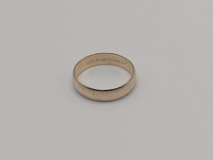10k Yellow Gold Mens Art- Crest Wedding Ring 5mm Vintage Wedding Ring