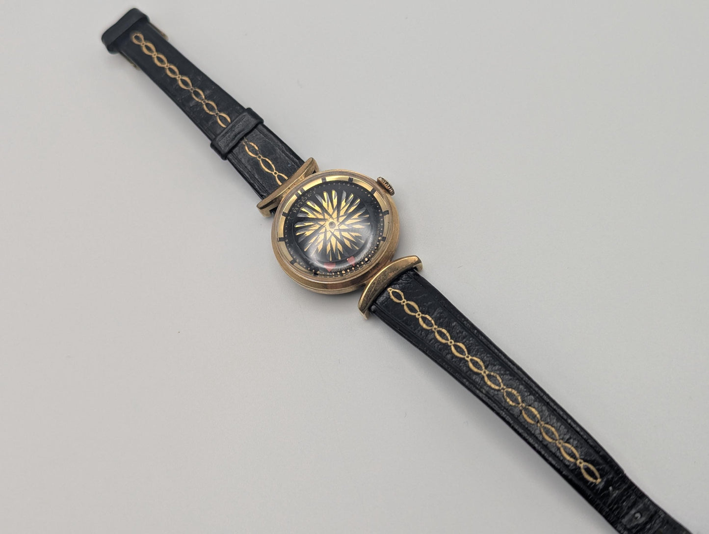 Vintage ERNEST BOREL Ladies Cocktail Watch Kaleidoscope Dial 25m Swiss Wristwatch 7.5"