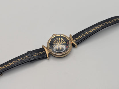 Vintage ERNEST BOREL Ladies Cocktail Watch Kaleidoscope Dial 25m Swiss Wristwatch 7.5"