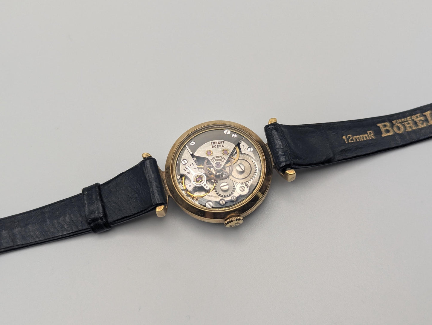 Vintage ERNEST BOREL Ladies Cocktail Watch Kaleidoscope Dial 25m Swiss Wristwatch 7.5"