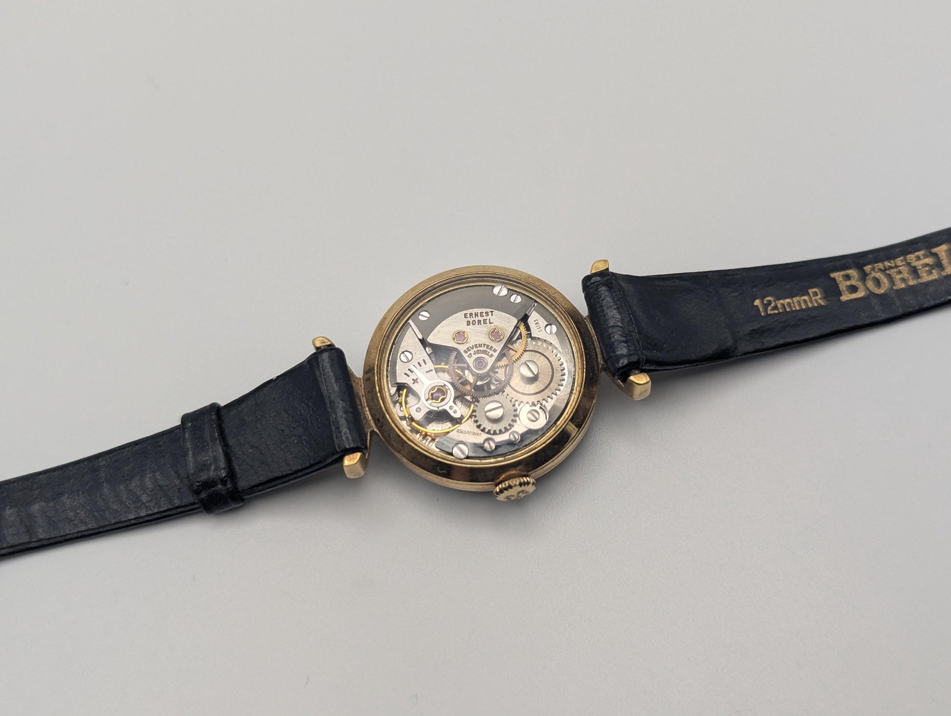 Vintage ERNEST BOREL Ladies Cocktail Watch Kaleidoscope Dial 25m Swiss Wristwatch 7.5"