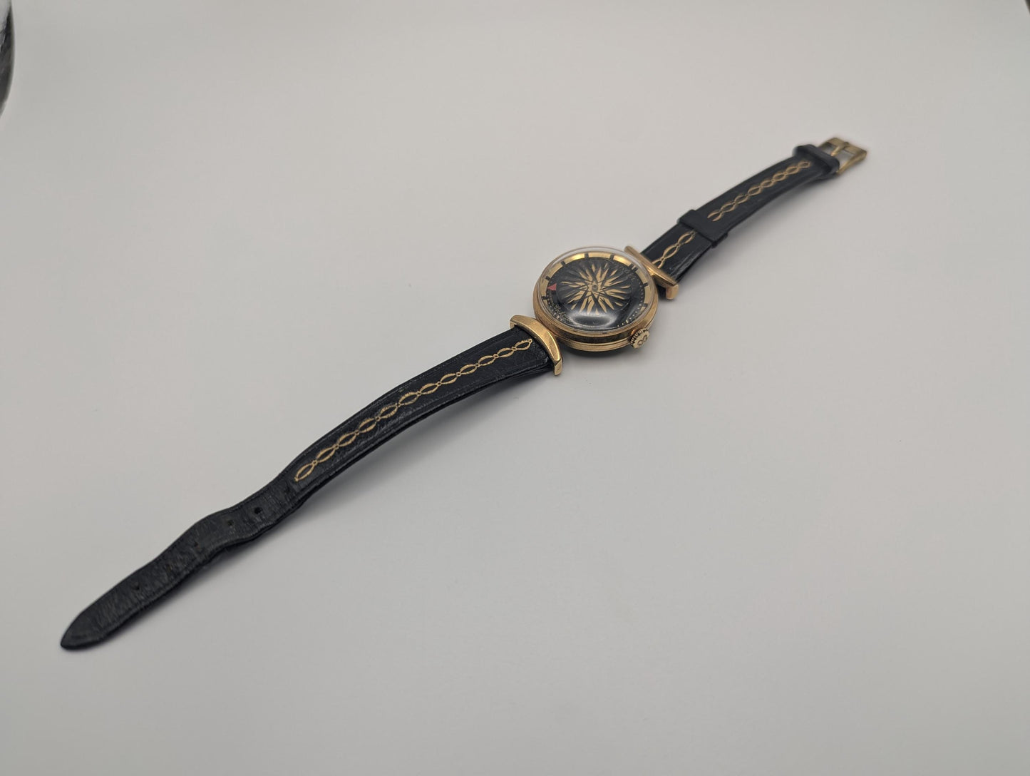 Vintage ERNEST BOREL Ladies Cocktail Watch Kaleidoscope Dial 25m Swiss Wristwatch 7.5"