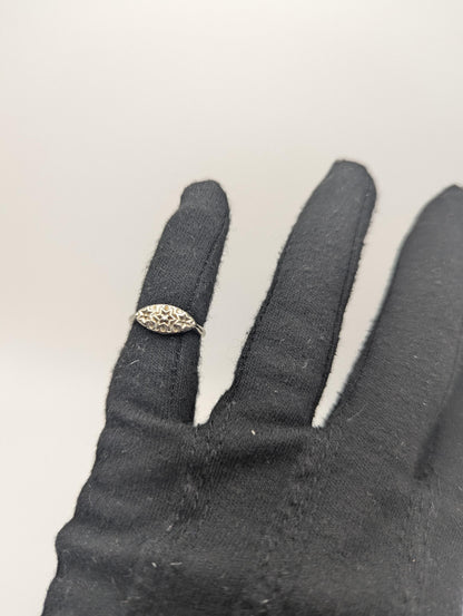 Art Deco 14k White Gold Star Design Diamond Ring Vintage Star Ring.
