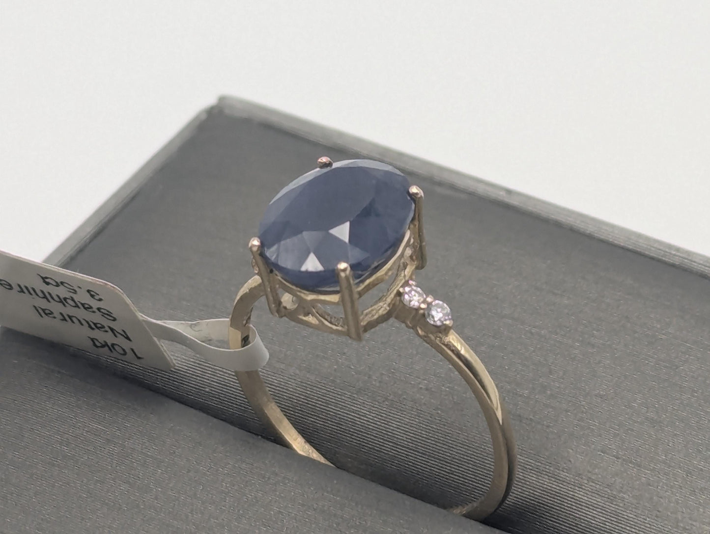 10k Yellow Gold Appraised! Oval Sapphire Diamond Promise Wedding Ring