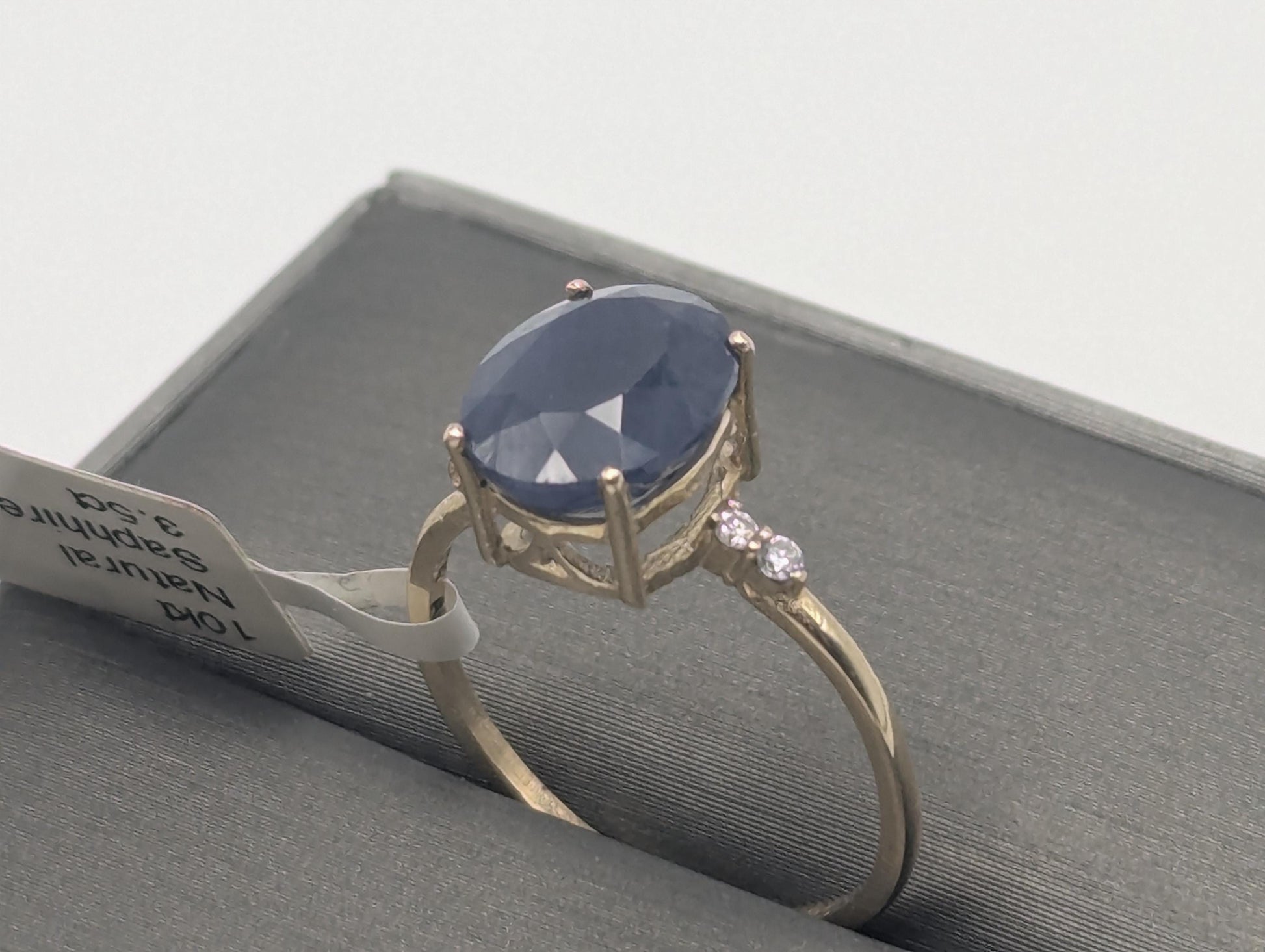 10k Yellow Gold Appraised! Oval Sapphire Diamond Promise Wedding Ring