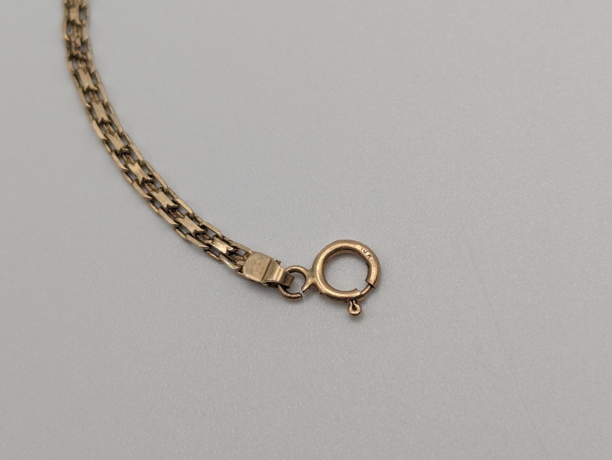 10k Yellow Gold Initial B Tennis Bracelet 6.5" Rectangle Link Bracelet