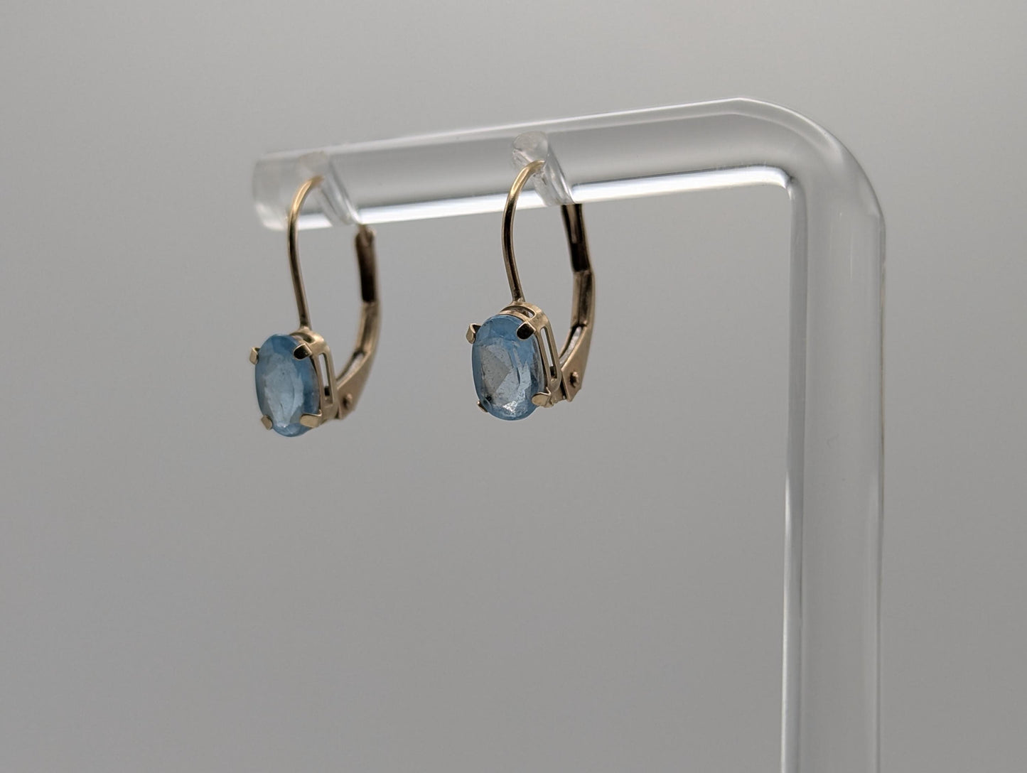 10K Yellow Gold Topaz Drop Dangle Earrings Topaz Earrings