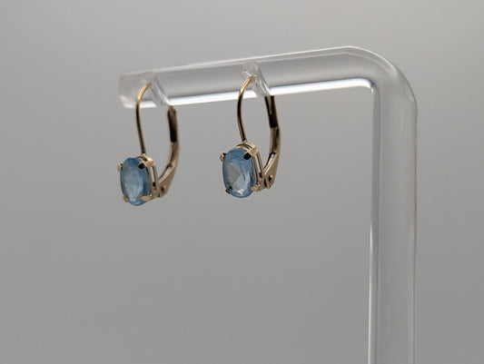 10K Yellow Gold Topaz Drop Dangle Earrings Topaz Earrings