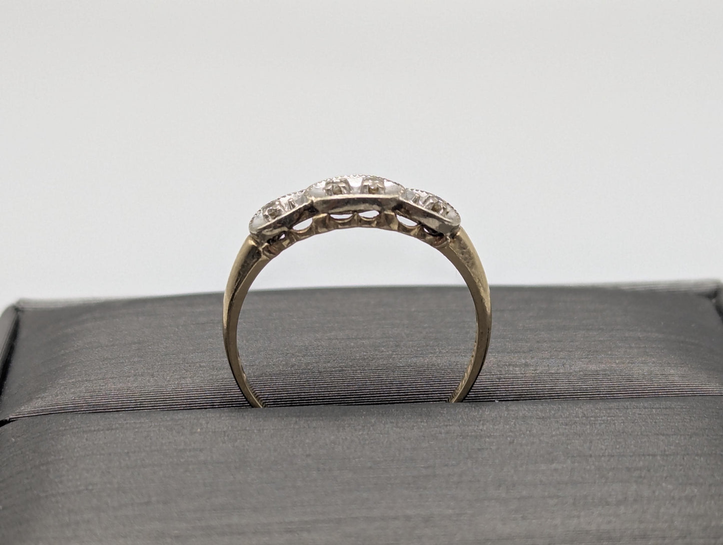 Antique Art Deco 14k Two-Tone Gold Diamond Engagement Wedding Ring