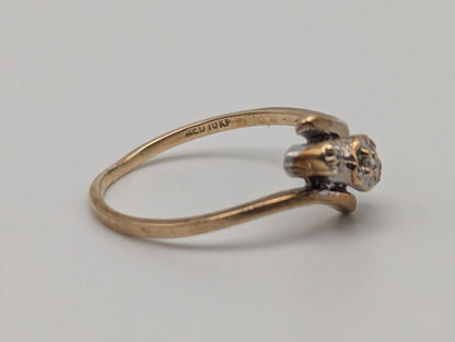 10k Yellow Gold Diamond Love Ring Promise Engagement Wedding Band.