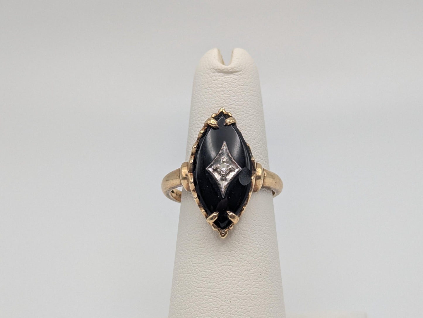 Vintage 10k Art Deco Black Onyx Ring Midnight Statemen Ring Pinky