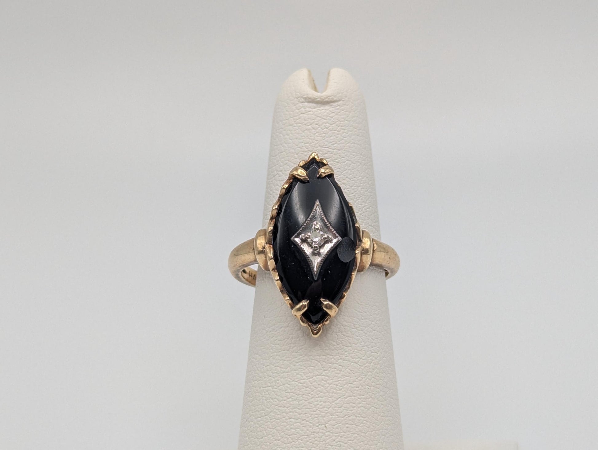 Vintage 10k Art Deco Black Onyx Ring Midnight Statemen Ring Pinky
