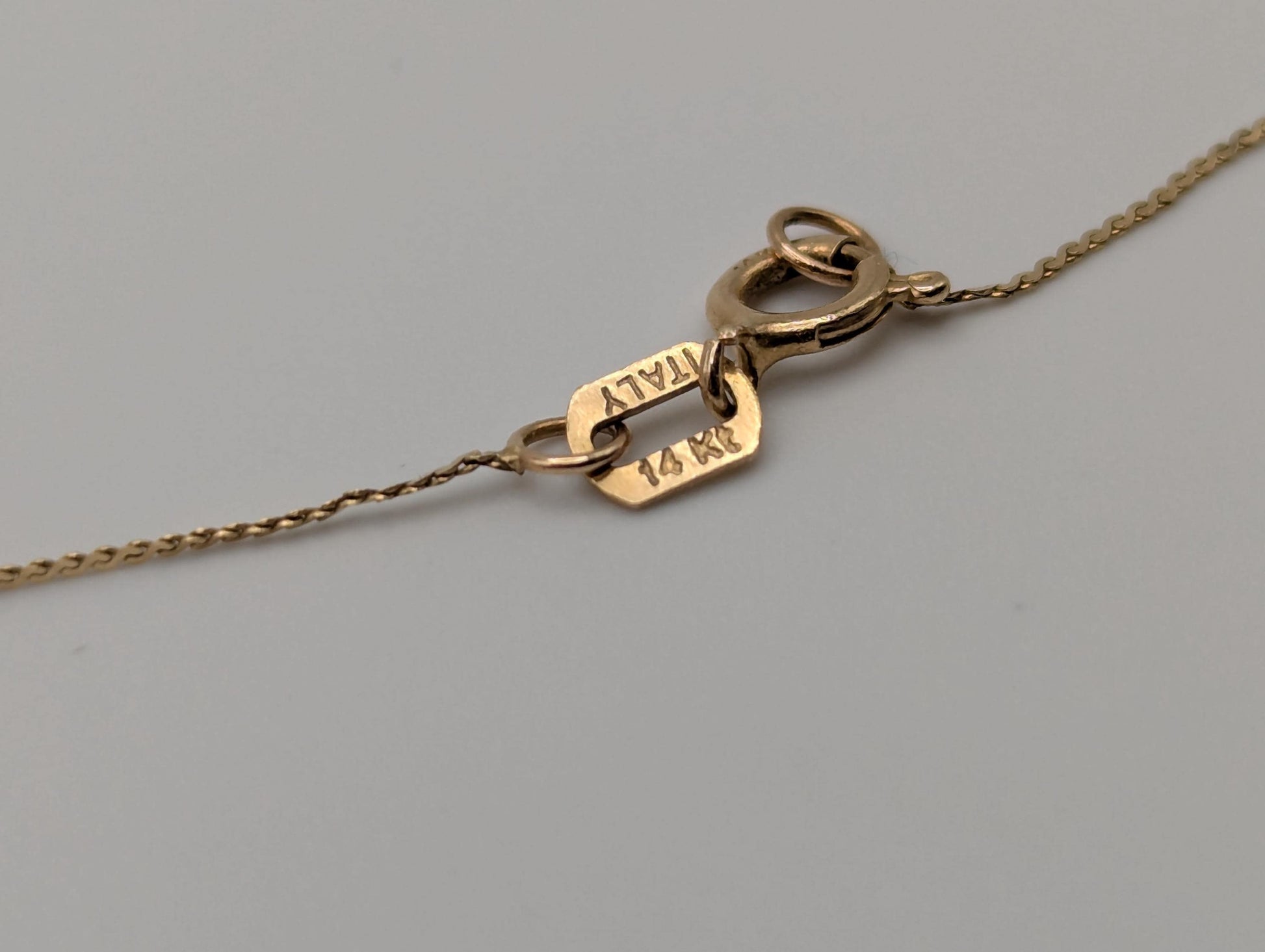 Victorian 14k Italy Lavaliere Amethyst Necklace. Vintage Victorian Necklace. 19"