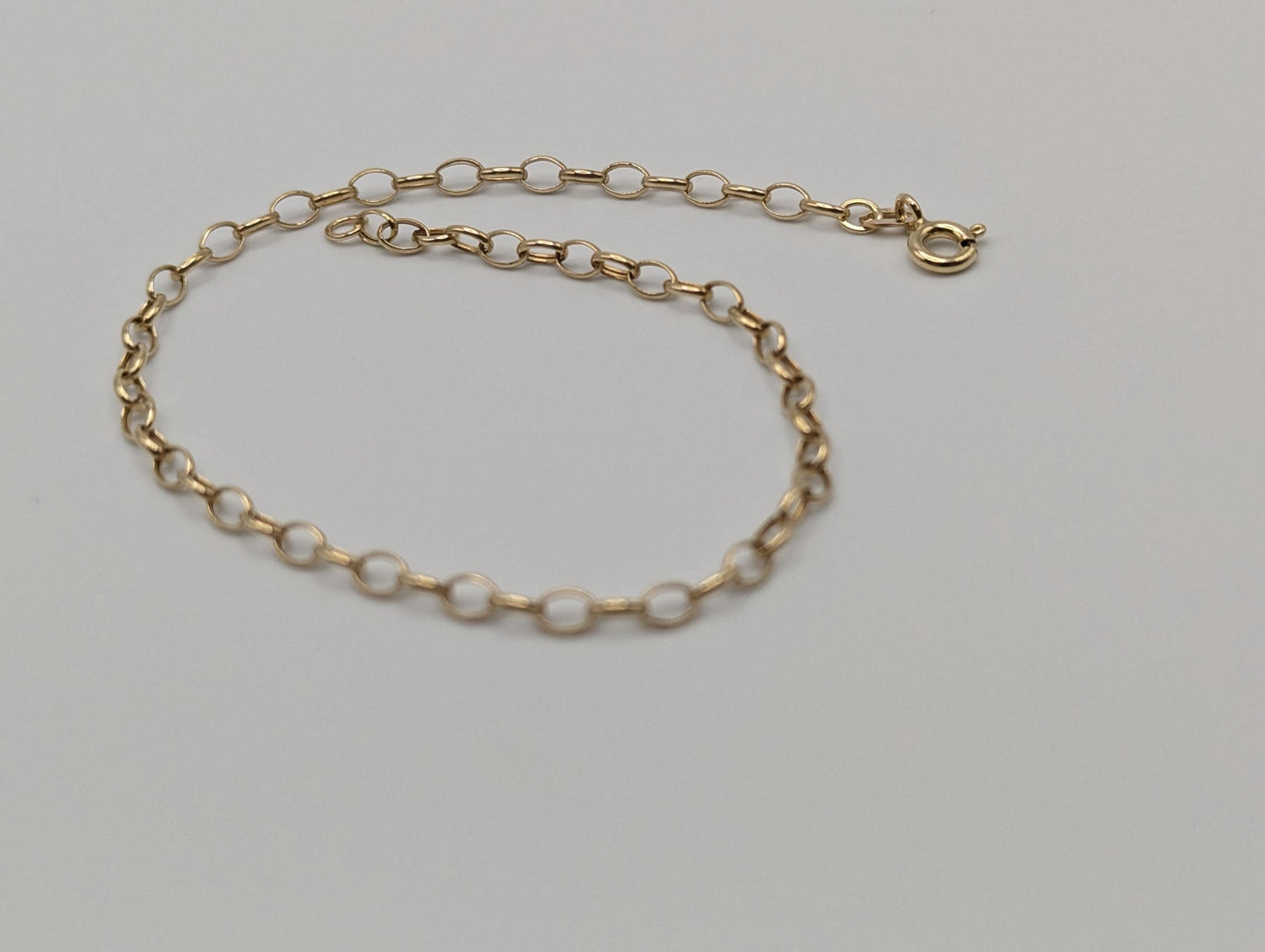 14k Italy Gold Chain Link Bracelet 7.5" Round Link Bracelet