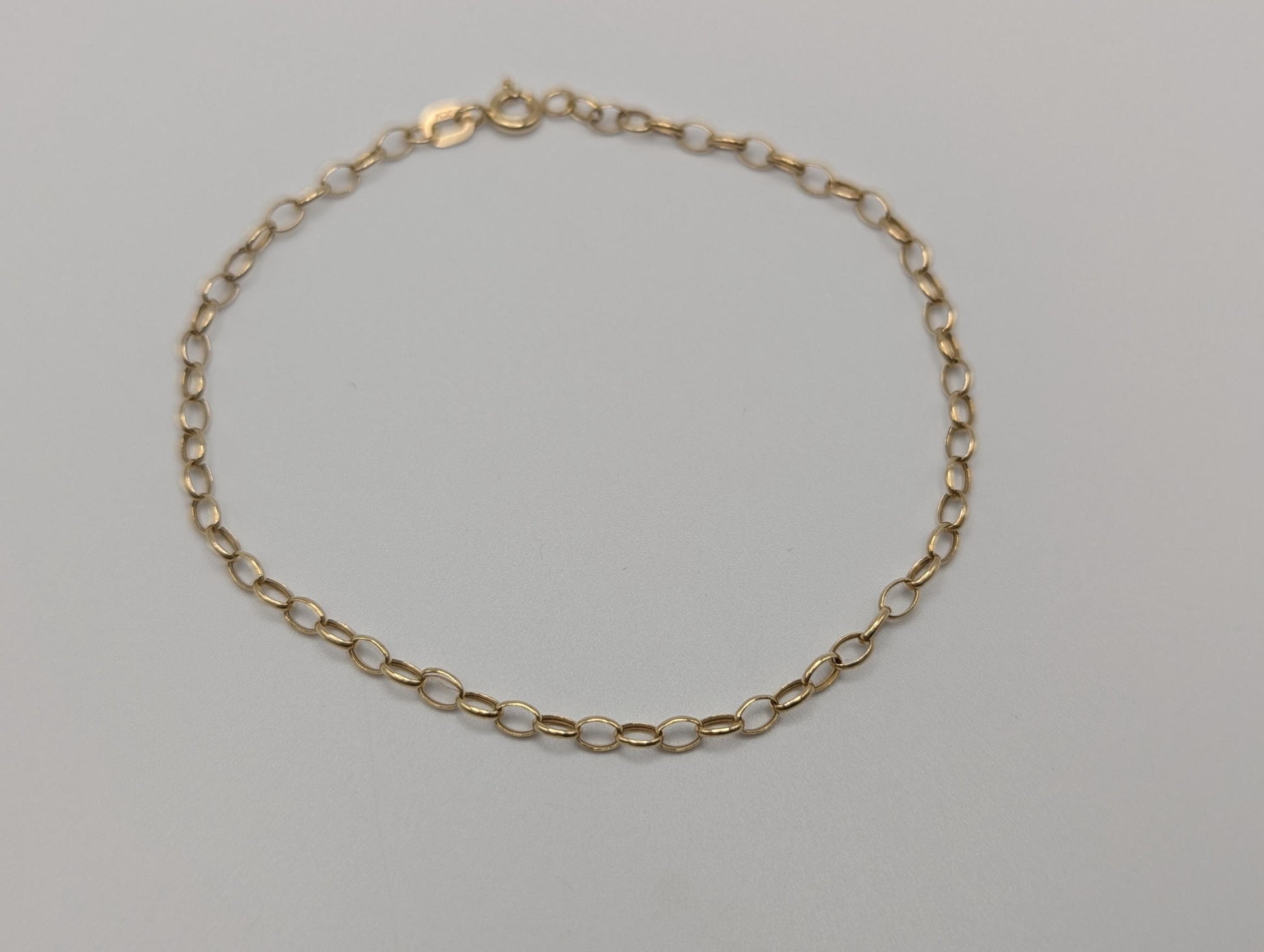 14k Italy Gold Chain Link Bracelet 7.5" Round Link Bracelet